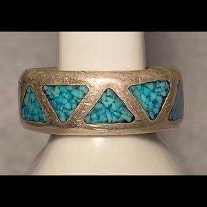 Turquoise Inlaid Sterling Band